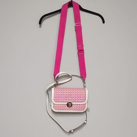 NWT Kate Spade Pink Raffia Crossbody - Picture 2 of 8